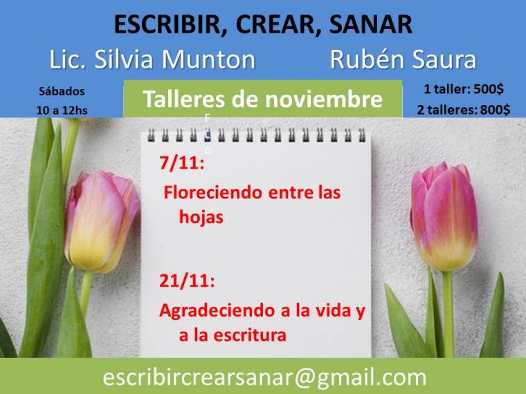 Talleres ESCRIBIR, CREAR, SANAR